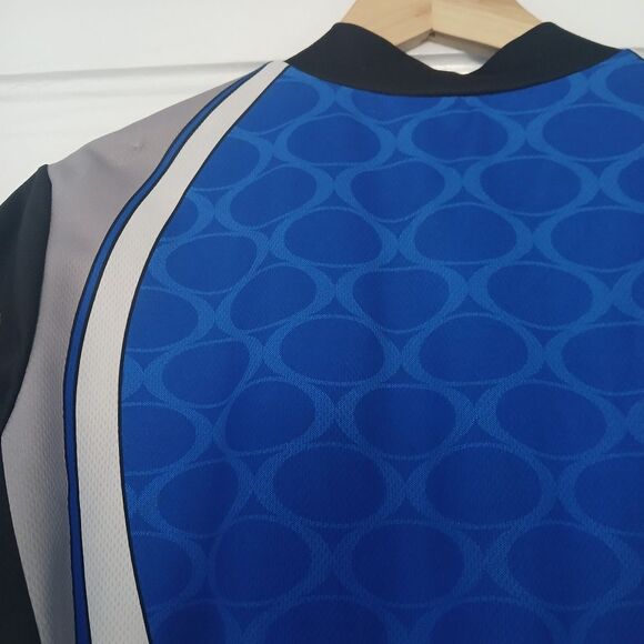 Pearl Izumi Men's Blue Cycling Jersey Color Block Full Zip Mock Neck - Picture 4 of 10